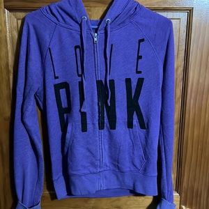 Love Pink Victoria Secret Women’s XS Purple Full Zip Lightweight Jacket